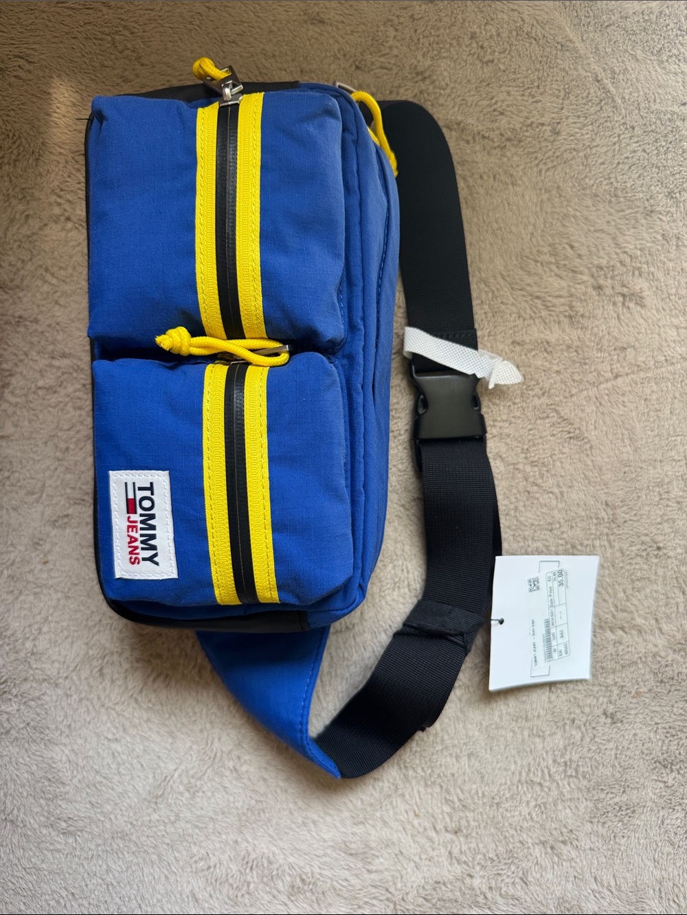Tommy Hilfiger Blue Bag with Yellow Trim Belt Bag